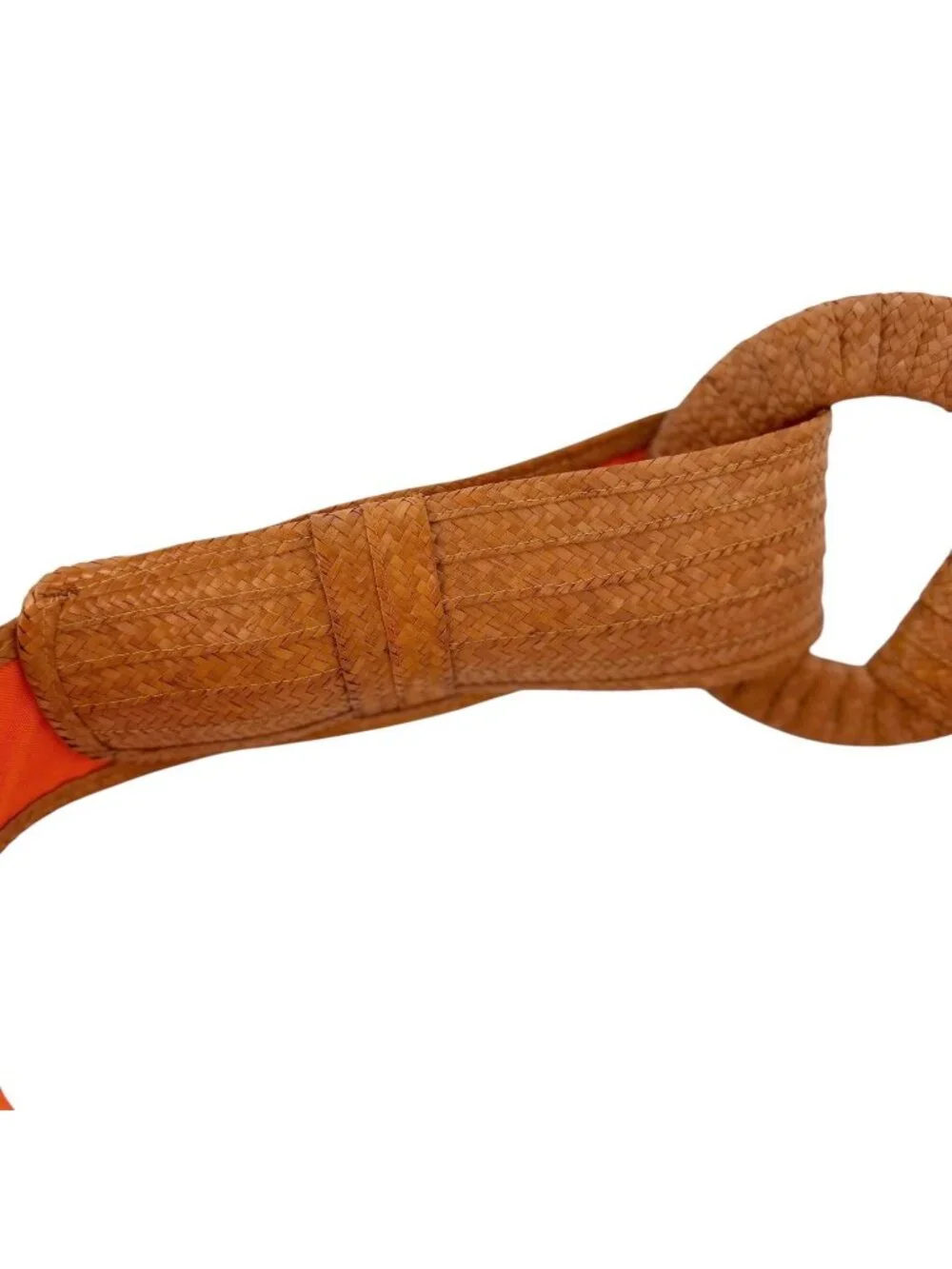 Vintage Woven‎ Straw Oversized Buckle Statement Belt Boho Tropical Resort (S)